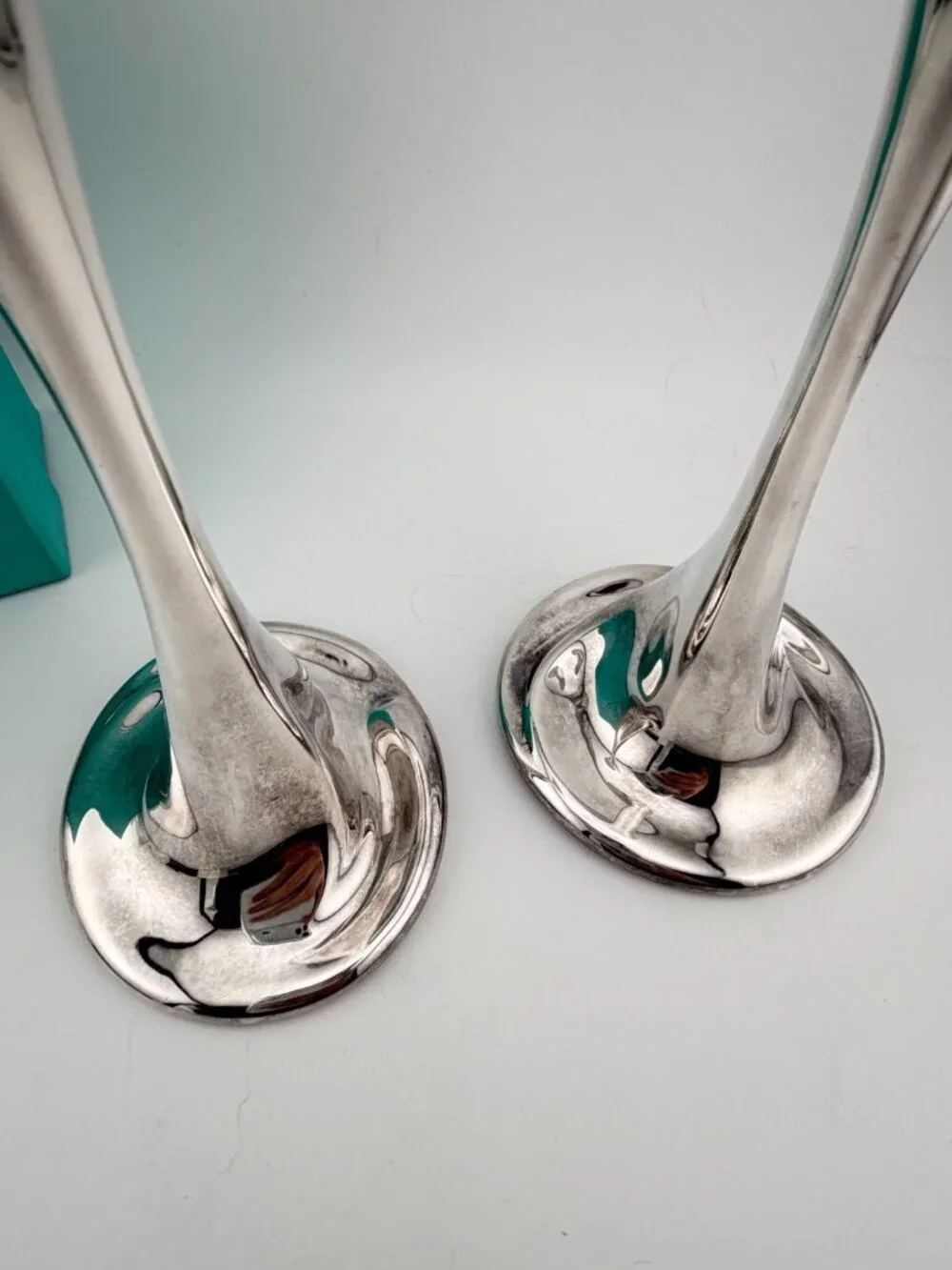 Set of 2 Tiffany & Co. Elsa Peretti Sterling Silver Bud Vase 7.5in 292g